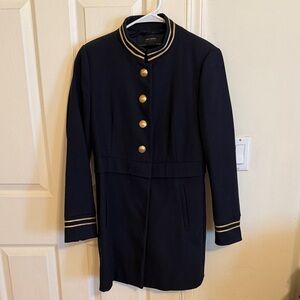 Zara Basic Navy Jacket with Gold Accents